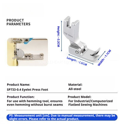 1830★ SP733 All-Steel Blind Hem Presser Foot with 0.4 Groove for Lockstitch Sewing Machines★