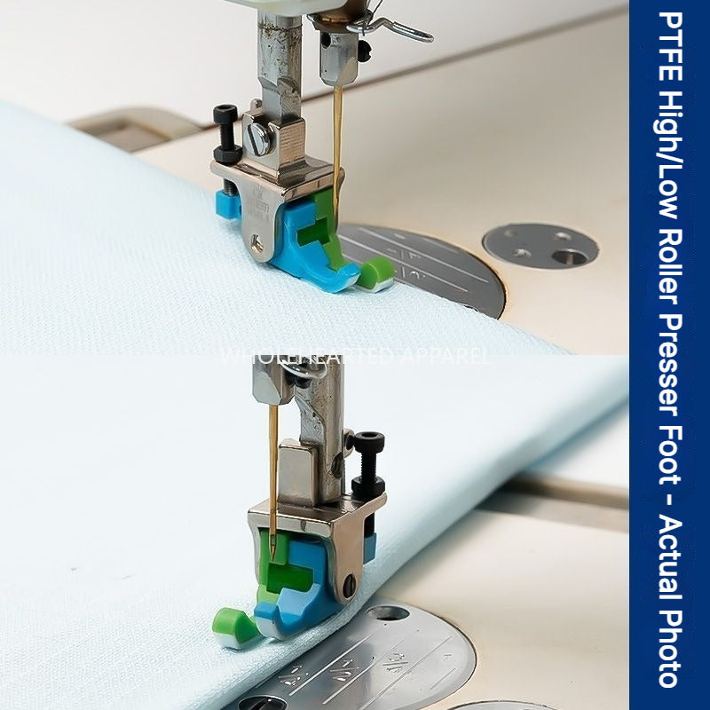 1921★ Teflon High-Low Roller Presser Foot for Computerized Lockstitch Sewing Machines, Wear-Resistant for Thick and Thin Fabrics.