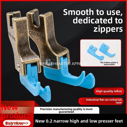 1679★  Sewing machine computer flat car universal new 0.2 narrow high and low pressure foot Teflon material wear-resistant and anti-cardboard cloth