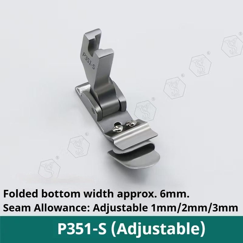 1107★  P351 non-ironing folding edge pressing foot, turtle hat under folding flat car crimping drum tool★