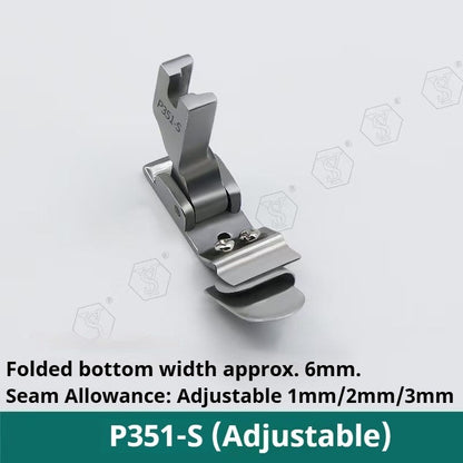 1107★  P351 non-ironing folding edge pressing foot, turtle hat under folding flat car crimping drum tool★