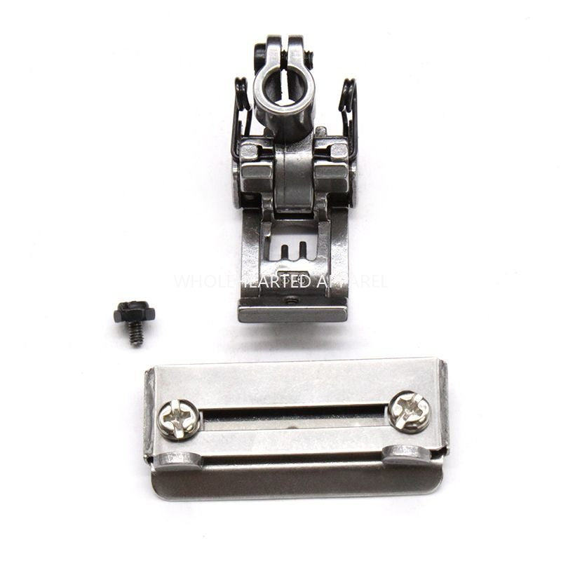 1555★ Accesorios para máquinas de coser, máquina de coser de tres agujas y cinco hilos con enclavamiento, prensatelas para pegatinas, prensatelas para cintas de 5,6 pulgadas, dispositivo para dobladillos con pegatinas de banda de goma★