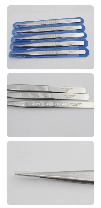 1223★  Refined quality mirror polished lightweight stainless steel tweezers, tweezers non-slip straight head clothing factory★