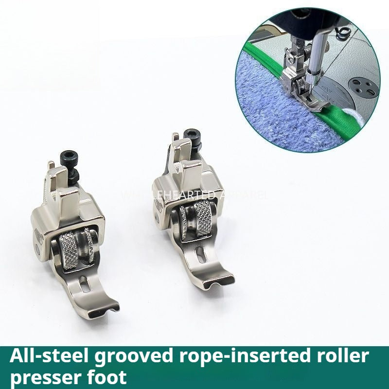 1094★ Boutique all-steel roller with embedded rope presser foot Flat car with slot embedded rope tooth strip presser foot★