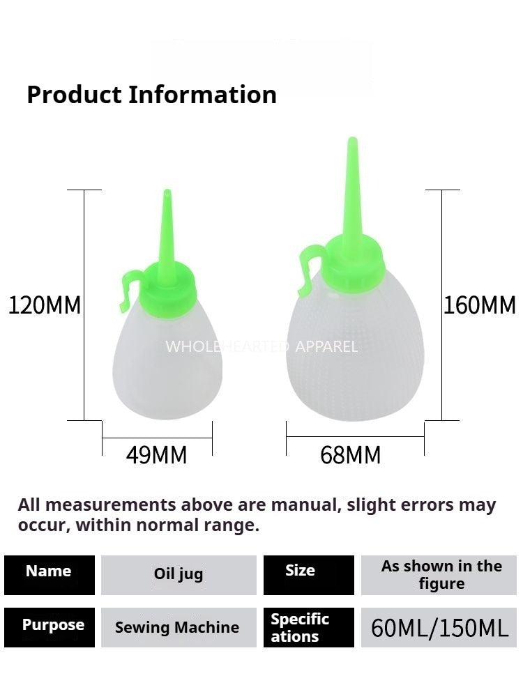 1675★  Plastic size oil pot (empty pot) Resistant to drop and extrusion, not broken, sewing machine oil pot Plastic oil pot for sewing machine★