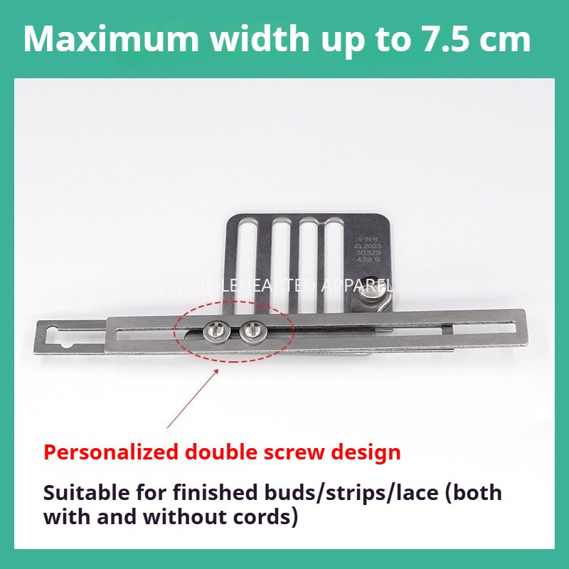 1447★ Accesorios para máquinas de coser Dispositivo auxiliar de cordón de tracción de carro plano Cuerda de inserción Tira de inserción de cordón de tracción Cáñamo ancho ajustable multifunción★