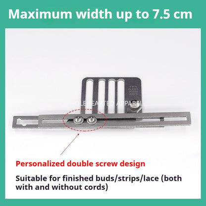 1447★ Accesorios para máquinas de coser Dispositivo auxiliar de cordón de tracción de carro plano Cuerda de inserción Tira de inserción de cordón de tracción Cáñamo ancho ajustable multifunción★