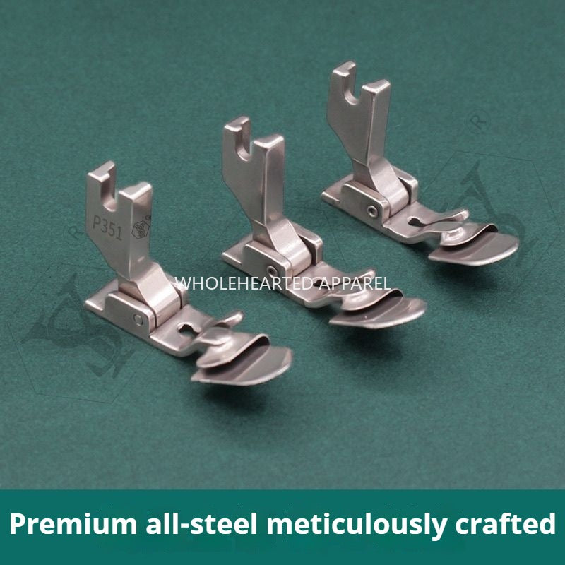 1107★  P351 non-ironing folding edge pressing foot, turtle hat under folding flat car crimping drum tool★