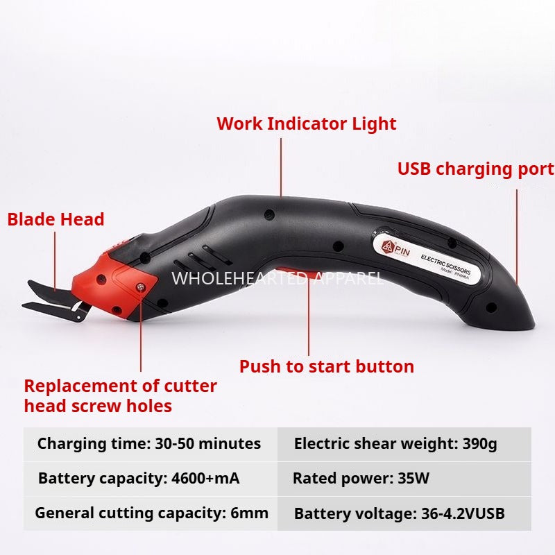 1444★  New second-generation PIN electric scissors industrial rechargeable handheld electric lithium battery double scissors cloth knife clothing★