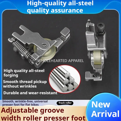 1007★ New Flat Car Adjustable Invisible Zipper Roller Presser Foot Sewing Machine Zipper Special Wheel Presser Foot No Wrinkle★