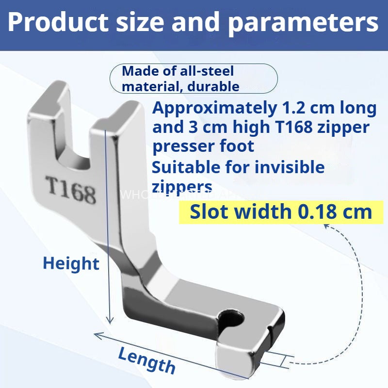 1069★  Model number T69 (adjustable) Invisible zipper presser foot with notch Multifunctional zipper presser foot Computer flat car Industrial flat seam★