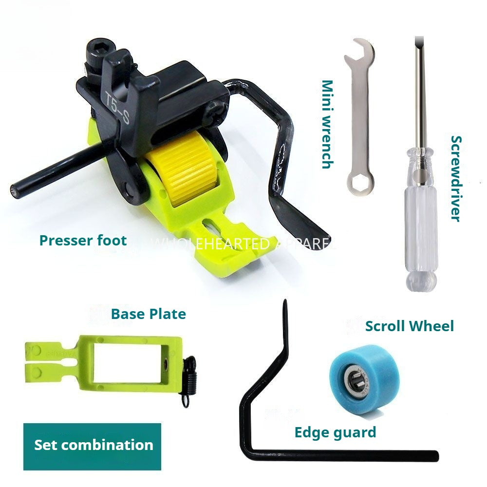 1592★  New Teflon T5-S multi-purpose five-in-one computer flat car left and right rib pressing roller pressing foot★