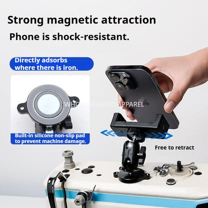1698★ Nouveau support universel pour téléphone portable pour machine à coudre, fixation magnétique, anti-vibration, rotatif, réglable horizontalement et verticalement, accessoires de couture ★