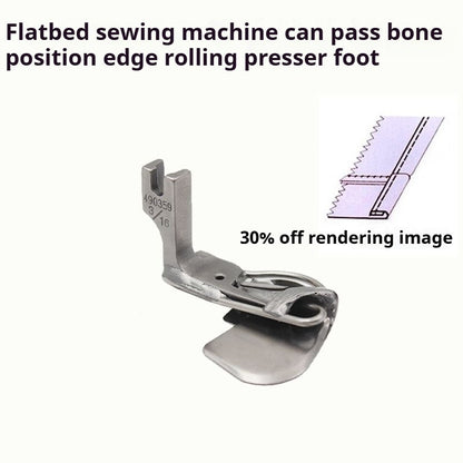 1285★  Flat car through the joint crimping foot, can it be too thick material, thin material bone position crimping device, over the seam head seam is not kaboo★