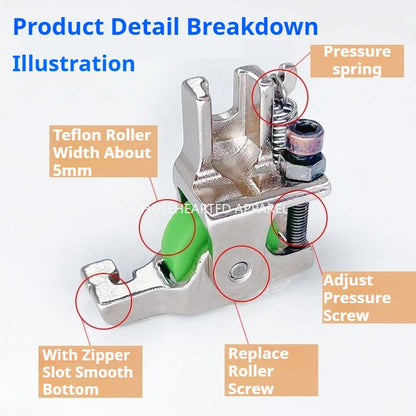 1148★  Newly upgraded roller invisible zipper presser foot invisible zipper presser foot seam smooth anti-wrinkle and anti-rush cloth★