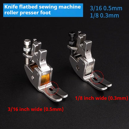 1141★  Newly upgraded with knife car roller presser foot 1/8 anti-eating cloth rush cloth knife car presser foot leather leather jacket thin and thick universal★