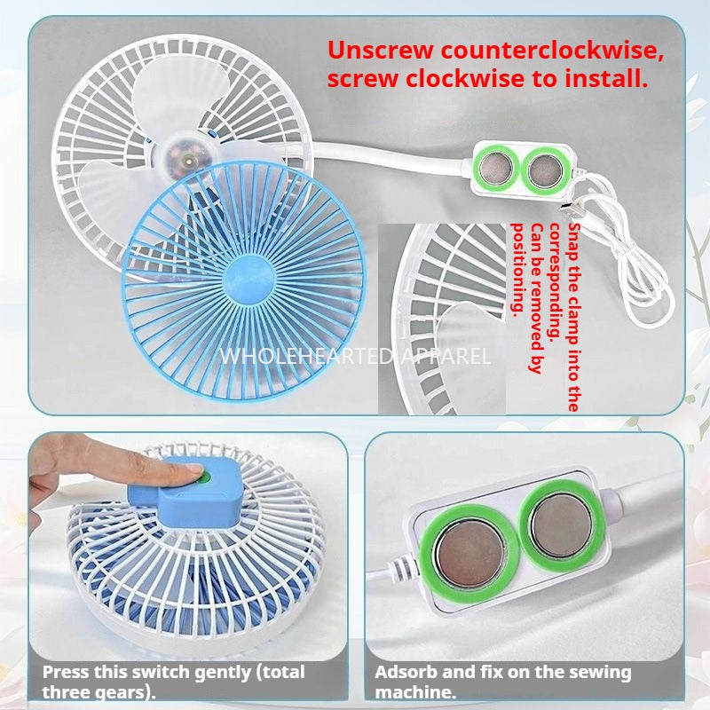 1278★ Nouveau ventilateur spécial machine à coudre 6,5 pouces, vitesse de vent puissante, double aimant, ventilateur électrique plat industriel pour voiture★