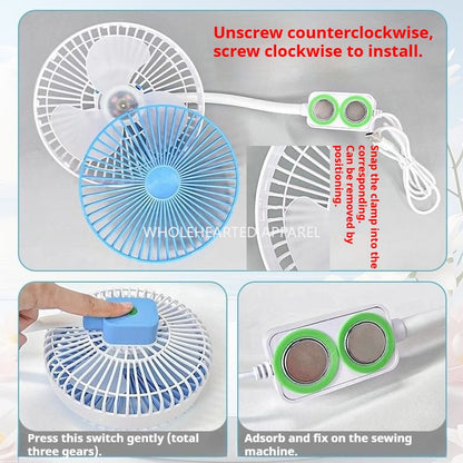 1278★ Nouveau ventilateur spécial machine à coudre 6,5 pouces, vitesse de vent puissante, double aimant, ventilateur électrique plat industriel pour voiture★