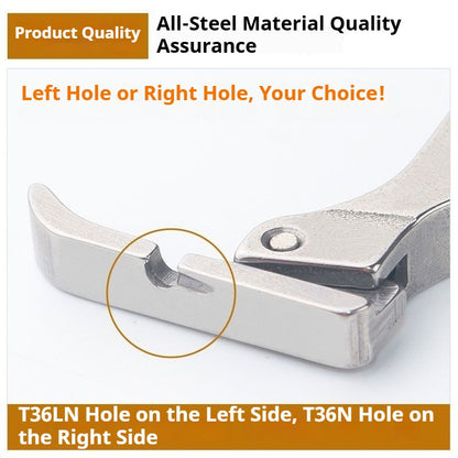 1500★  All-steel flat car left and right unilateral press foot invisible zipper press angle P36N P36LN plastic single press foot flat seam car★