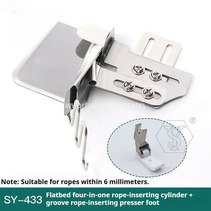 1055★ [Fait main] SY-433 Housse de couette/oreiller à tirette en corde incrustée 4 en 1 avec dispositif de ourlet à bande dentelée pour sac en corde★