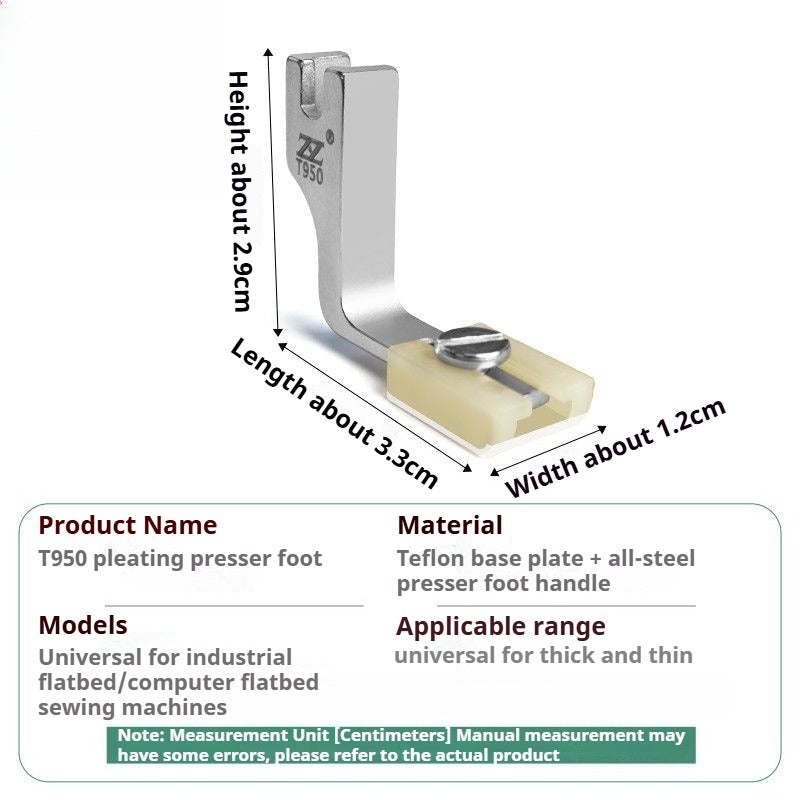 1591★  Plastic wrinkle presser foot flat car upgrade Teflon presser foot thickness universal two-in-one wrinkle reduction and discount★