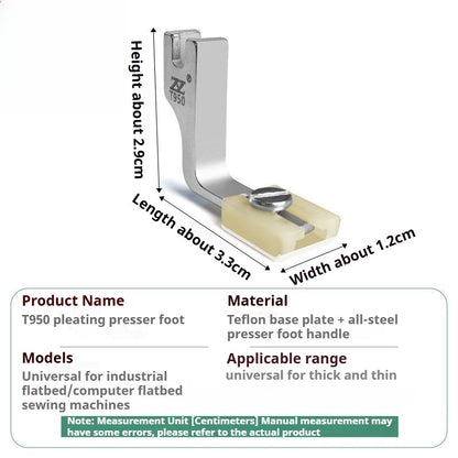 1591★  Plastic wrinkle presser foot flat car upgrade Teflon presser foot thickness universal two-in-one wrinkle reduction and discount★