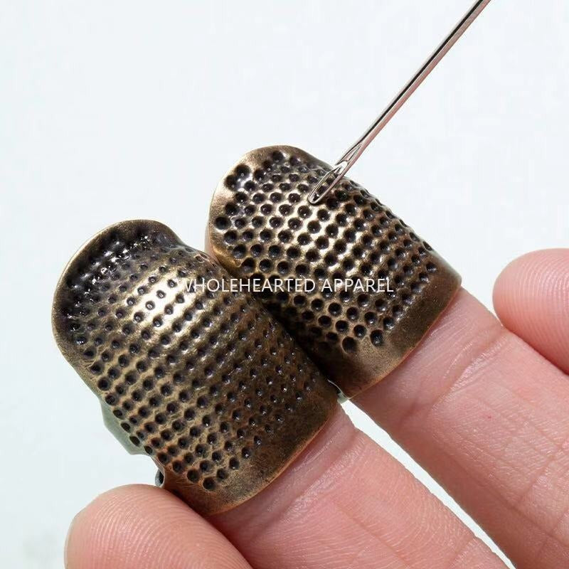 1414★ Thimble finger cover household hand sewing cross stitch thickened adjustment real copper finger guard thimble hoop sewing tool★