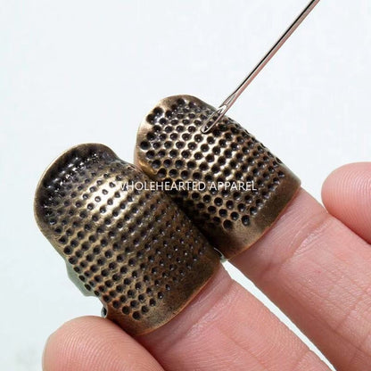 1414★ Thimble finger cover household hand sewing cross stitch thickened adjustment real copper finger guard thimble hoop sewing tool★