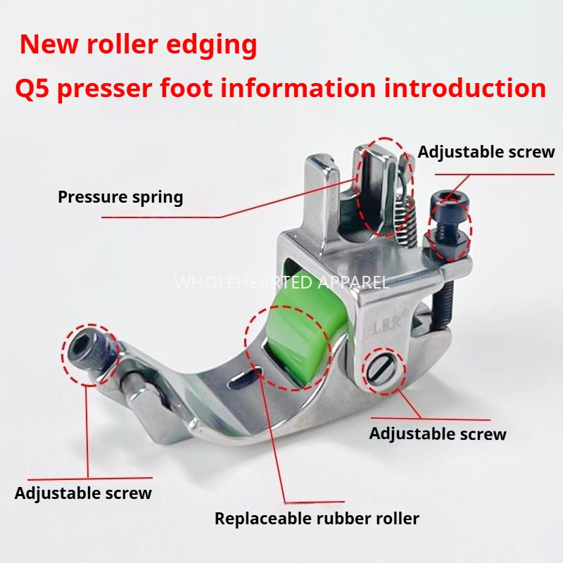 1334★  [Q5Q7 anti-beating and twisting roller crimping foot] Adjustable crimping width for crimping, no wrinkling rib★