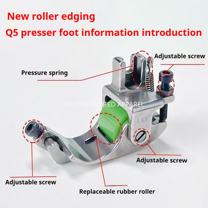 1334★  [Q5Q7 anti-beating and twisting roller crimping foot] Adjustable crimping width for crimping, no wrinkling rib★