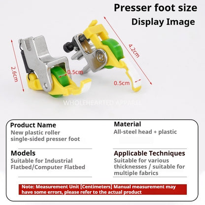 1004★ flat car new Teflon plastic roller unilateral presser foot JY36 unilateral upper zipper presser foot sewing machine accessories★