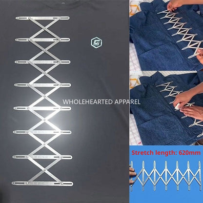 1696★  New shirt placket button curtain adjustable sewing point device isometric ruler isometric ruler★