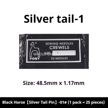 1514★ Aiguilles à broder indiennes authentiques PONY, marque cheval, marque cerf, queue dorée, 25 pièces/sachet★