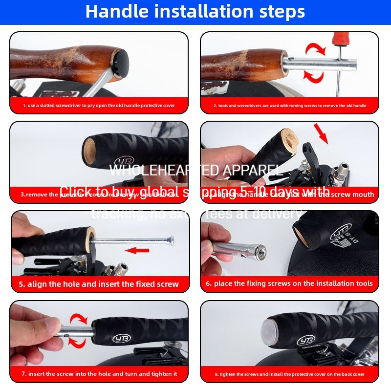 1476★  Dingyu industrial iron, solid wood handle, rubber wrap, comfortable grip, Shengtai iron replacement handle is easy to install