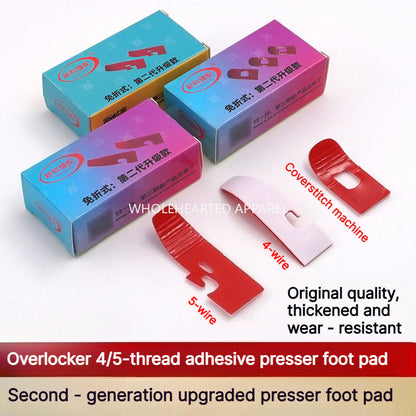 1913★ Upgraded 2nd Gen No-Fold Teflon Presser Foot Pad for 4/5-Thread Overlock Machines.