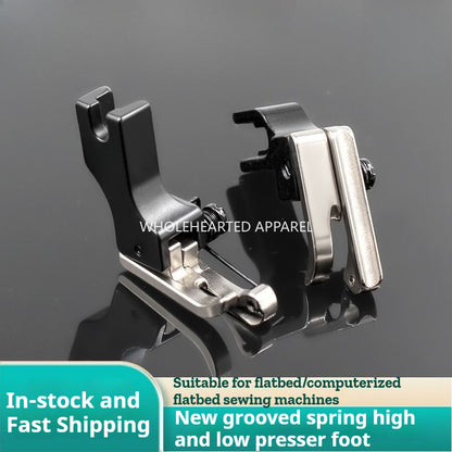 1738★ New Model Premium Dual Spring Grooved High Low Presser Foot Lockstitch Machine Cord Piping Insertion And Topstitching★