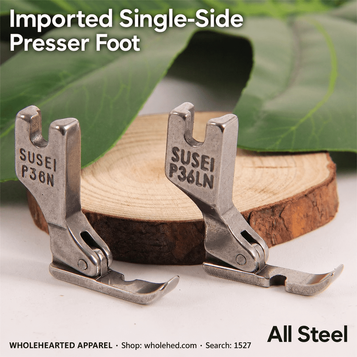 1527★ All-Steel Single-Side Zipper Presser Foot for Flatbed Sewing Machines, P36N Right-Side / P36LN Left-Side