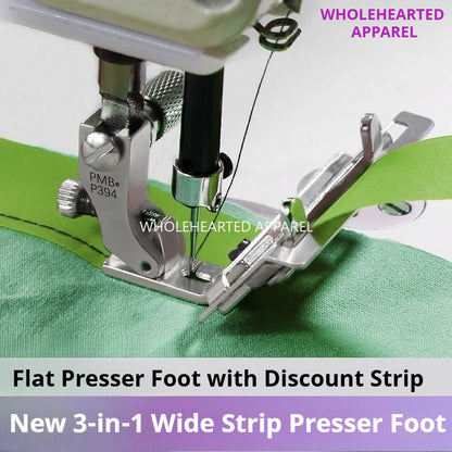 1769★ Pied presseur fronceur large réglable 3 en 1 PMB New P394 pour ruban et garniture★
