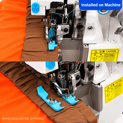 1928★ PTFE Narrow Presser Foot Sole for Four-Thread Overlock Machines, Double-Layer Thickened Smooth Wear-Resistant Sewing Accessory.