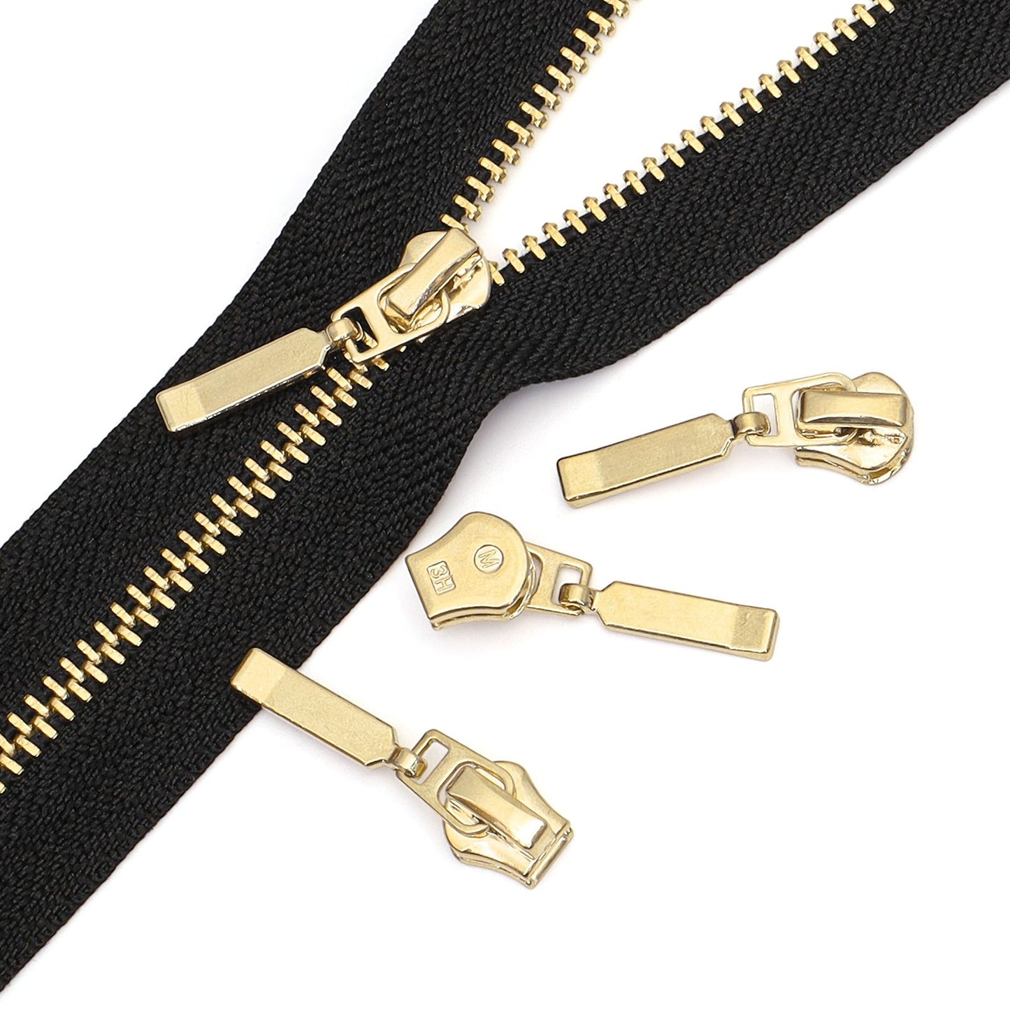 3099  Zipper No. 3 metal slider horseshoe head platinum light gold gun color ribbon lock luggage clothing zipper can be factory direct sales