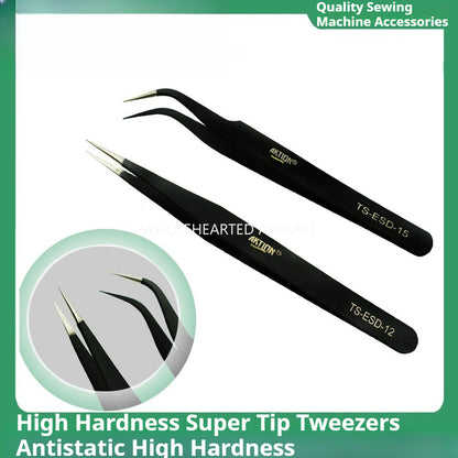 1712★  Anti-static tweezers Stainless steel elbow Tweezers thin tip clip Sewing machine Threading tool Straight elbow★