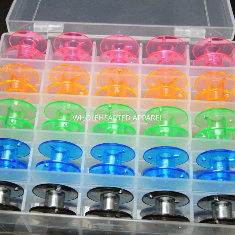 1865★ Colorful Plastic Bobbins with Storage Box for Domestic Electric Sewing Machines★