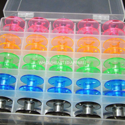 1865★ Colorful Plastic Bobbins with Storage Box for Domestic Electric Sewing Machines★