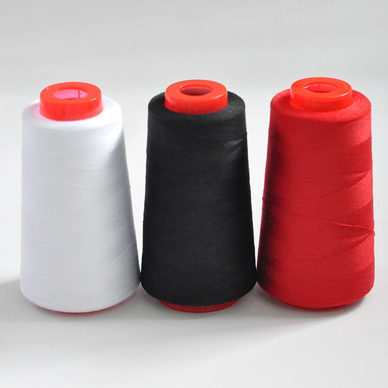 3053  Thread 402 Sewing Thread Household High Speed Thread Sewing Machine Pagoda Polyester Flat Car Large Roll Black and White Color