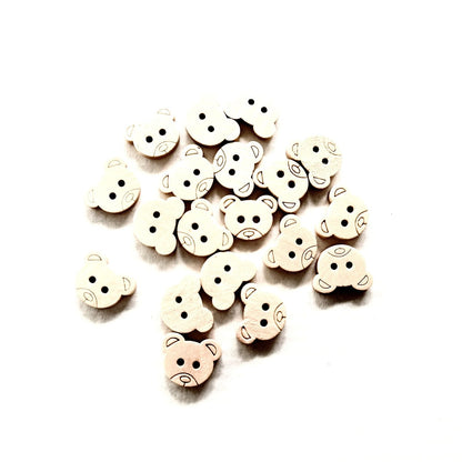 3045  Natural log color bear handmade wooden cartoon button cute baby children's sweater diyDIY decorative button