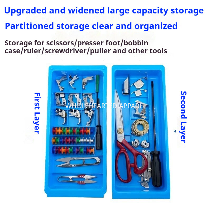 1727★  Sewing machine universal double-layer large-capacity storage drawer box presser foot scissors screwdriver widened storage sewing accessories★