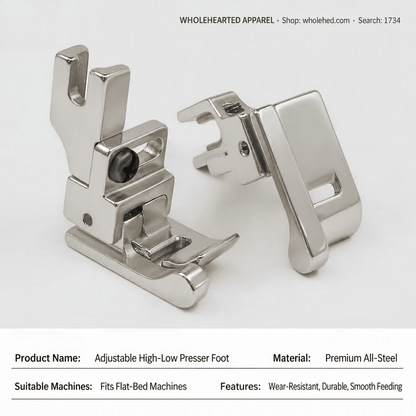 1734★ Neues Modell SY 39 Vollstahl Hoch-Niedrig Nähfuß Computer-Nahmaschine Kantenführung für Steppnähte★