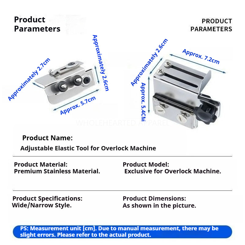 1800★Stainless Steel Adjustable Elastic Guide for Overlock Sewing Machines★