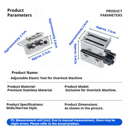 1800★Stainless Steel Adjustable Elastic Guide for Overlock Sewing Machines★