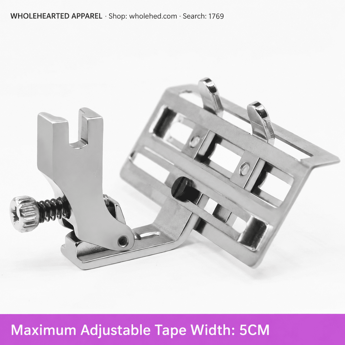 1769★ 3-in-1 Adjustable Wide Tape Binding Presser Foot for Pleating, Gathering, Lace, Webbing and Neckline Binding.